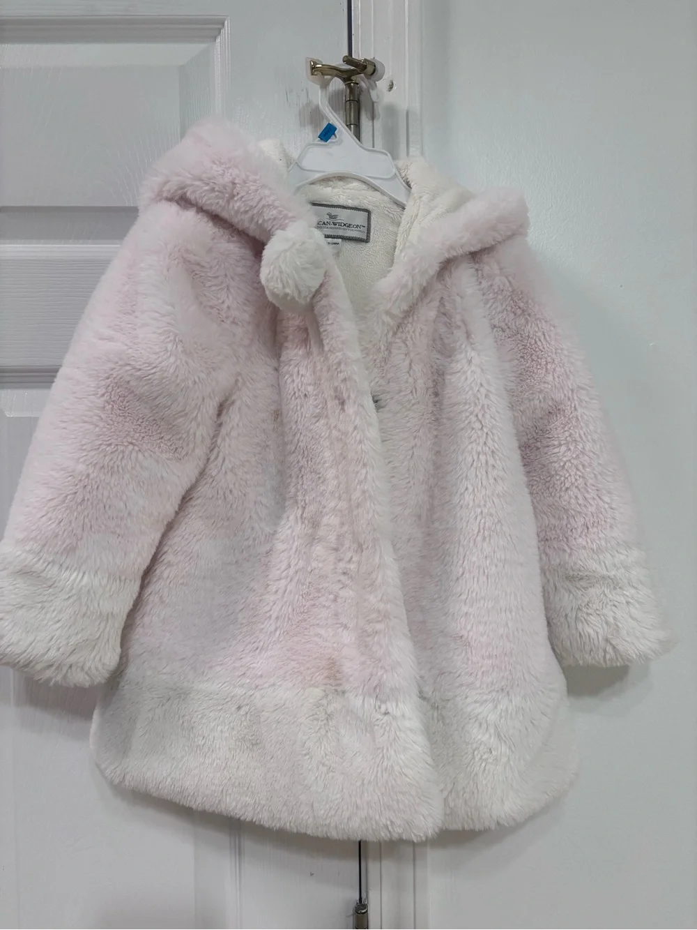 American Widgeon size 4 girls pink faux fir coat